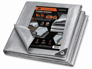 Plandeka szara 10X15 wzmocniona 110g/m2 Teger