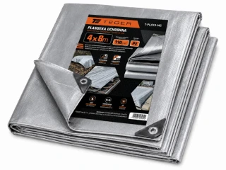 Plandeka szara 4x8m wzmocniona 110g/m2 Teger
