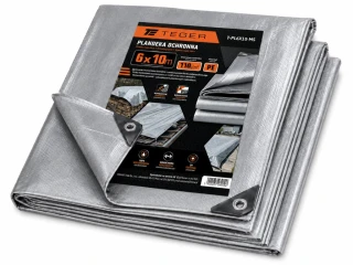 Plandeka szara 6x10 wzmocniona 110g/m2 Teger