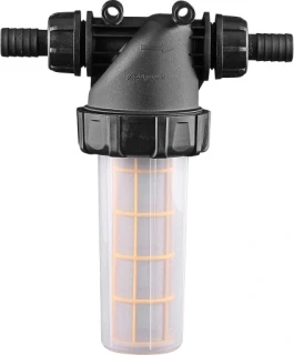 Filtr ciśnieniowy międzysekcyjny duży wtyczka prosta Fi-20mm mesh 80 sito żółte 228284